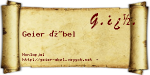 Geier Ábel névjegykártya